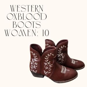 Sterling River Oxblood Leather Western Boots – Size 11 (Fits Like 10)
